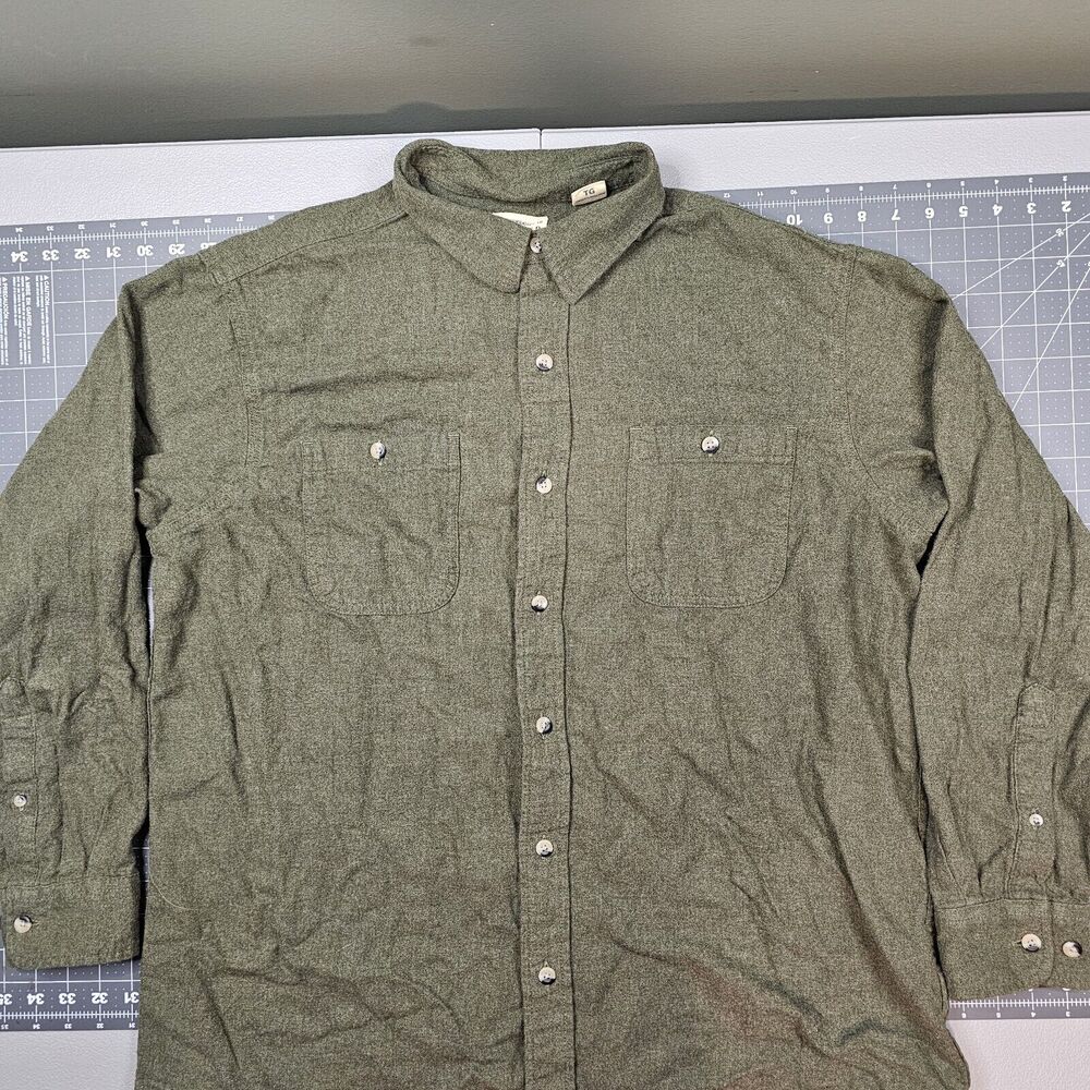 Redhead Flannel Shirt Mens XL Olive Green Work Outdoors Classic Military Style